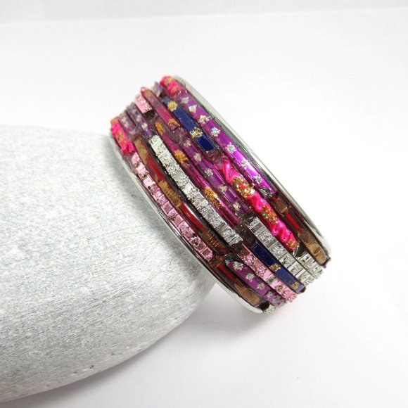 Artisan Jewelry - Mosaic Glass Cuff Bracelet
